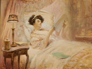 La lecture au lit - Albert Guillaume — vista dell’opera