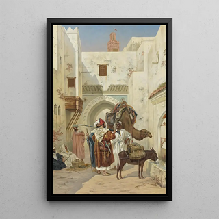 Albert Joseph Franke - A Gathering Outside The City Walls.webp