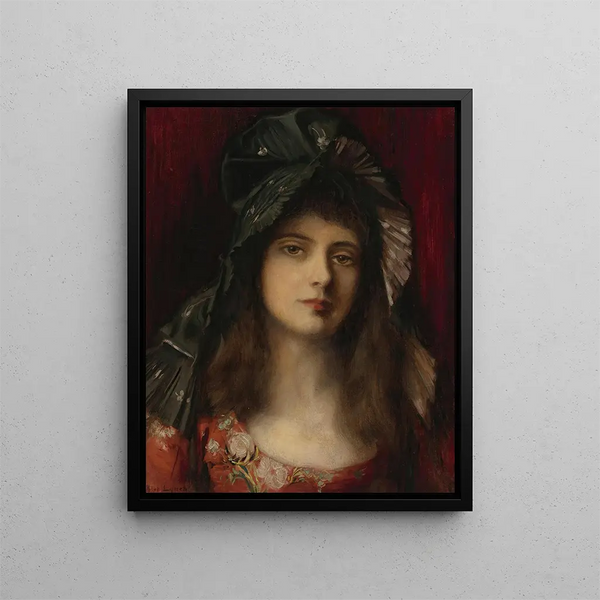 Le Bonnet vert - Albert Lynch — quadro incorniciato alla parete