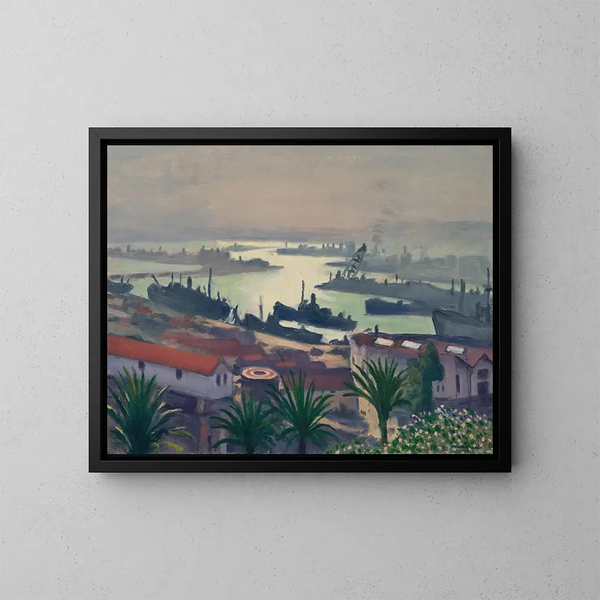 Alger, tempo cupo sul porto dell'Agha - Albert Marquet — quadro incorniciato alla parete