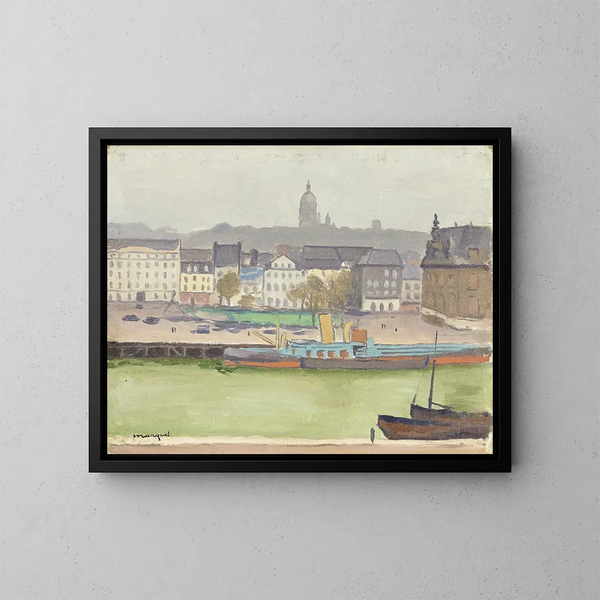 Boulogne-sur-Mer, il porto e la città - Albert Marquet — quadro incorniciato alla parete