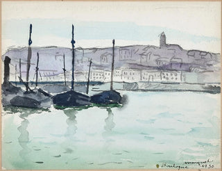 Albert Marquet - Boulognesurmer bateaux dans le port.webp