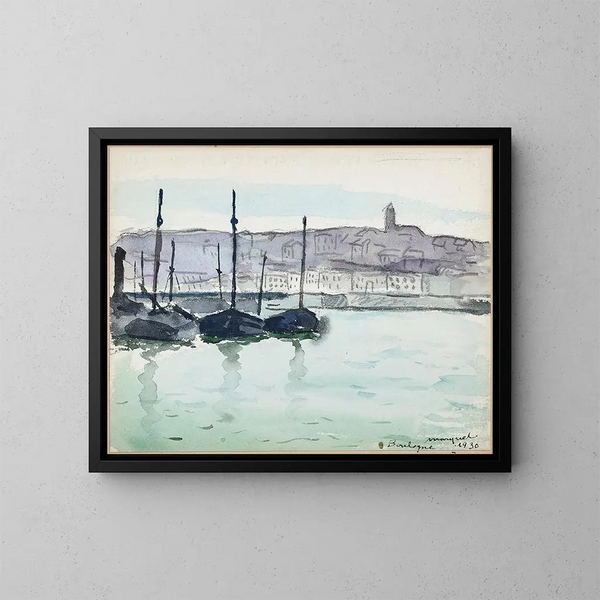 Boulogne-sur-Mer, barche nel porto - Albert Marquet — quadro incorniciato alla parete
