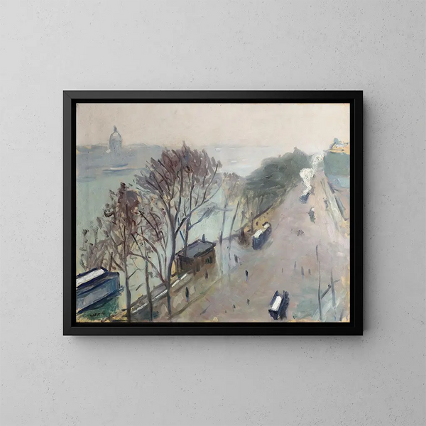 L'Inverno, quai del Louvre, tempo di neve - Albert Marquet — quadro incorniciato alla parete