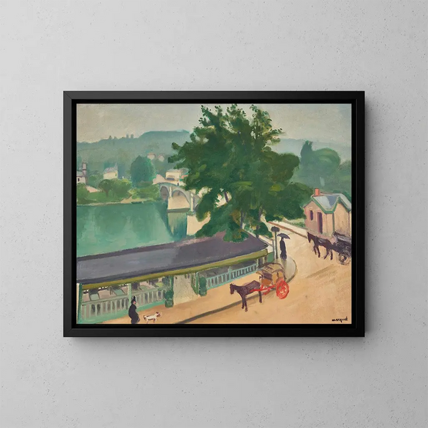 Il ponte di Chennevières in tempo grigio - Albert Marquet — quadro incorniciato alla parete