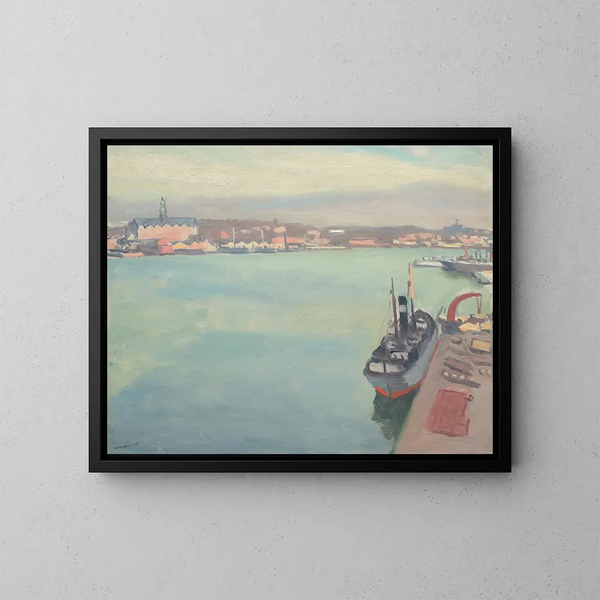 Il porto di Stoccolma al mattino di primavera - Albert Marquet — quadro incorniciato alla parete