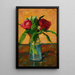 Riproduzione del dipinto Peonie in un vaso di vetro e Rue Monge a Parigi - Albert Marquet