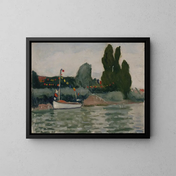 Bateau pavoisé à Poissy - Albert Marquet — quadro incorniciato alla parete