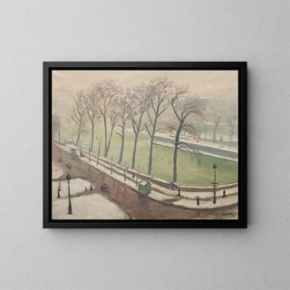 Pont Neuf sotto la neve - Albert Marquet — quadro incorniciato alla parete