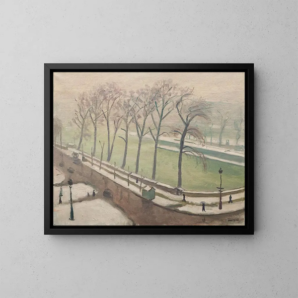 Pont Neuf sotto la neve - Albert Marquet — quadro incorniciato alla parete