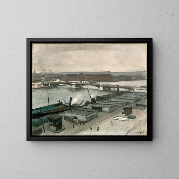 I moli a Rouen - Albert Marquet — quadro incorniciato alla parete