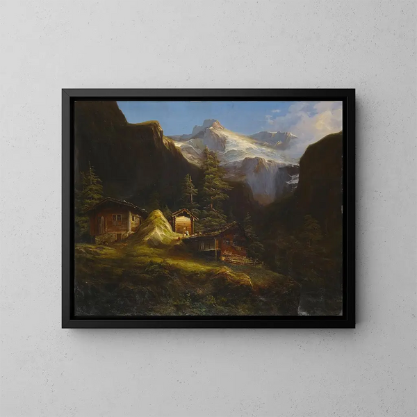 Alp Brunnital nel Schchental - Albert Müller — quadro incorniciato alla parete