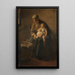 Una madre con il suo bambino - Albert Neuhuys — quadro incorniciato alla parete