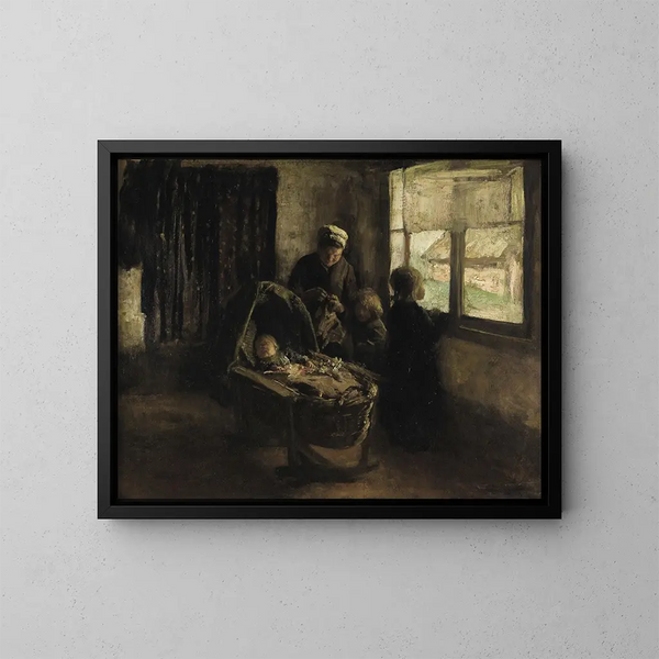 Il tempo del pisolino dei bambini - Albert Neuhuys — quadro incorniciato alla parete