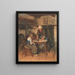 Interno con una donna che stira e un bambino che cuce - Albert Neuhuys — quadro incorniciato alla parete