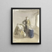 interno con donna e bambini in una latteria - Albert Neuhuys — quadro incorniciato alla parete