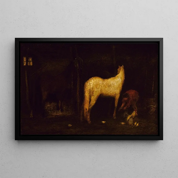 Dans l'écurie - Albert Pinkham Ryder — quadro incorniciato alla parete