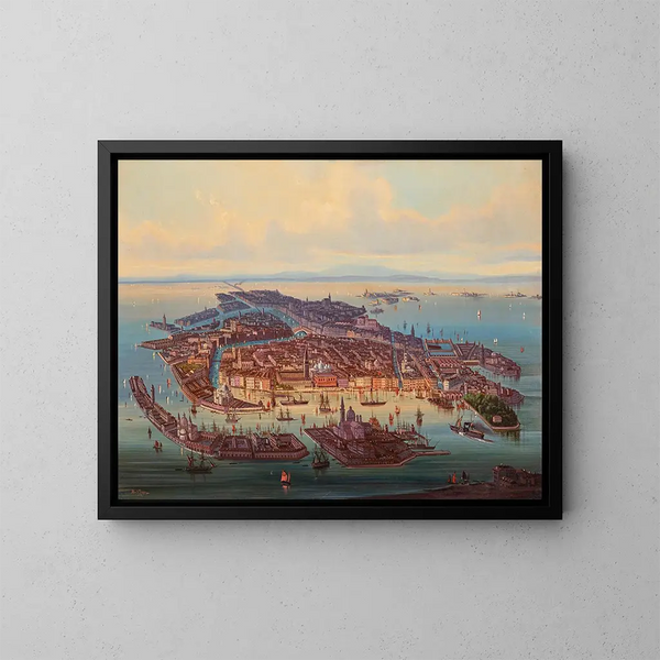 Una vista panoramica di Venezia - Albert Rieger — quadro incorniciato alla parete