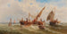 Bateaux de pêche contre une silhouette vénitienne - Albert Rieger — vista dell’opera