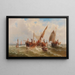 Bateaux de pêche contre une silhouette vénitienne - Albert Rieger — quadro incorniciato alla parete