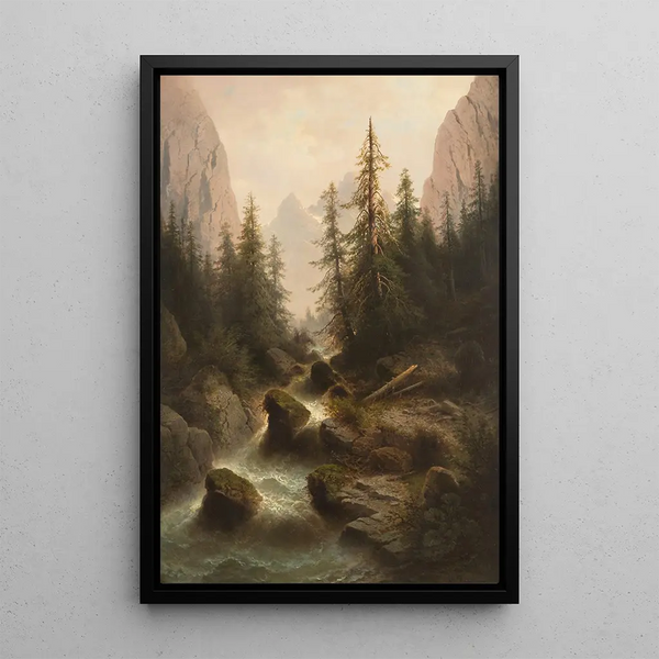 Riproduzione del dipinto Ruisseau de montagne - Albert Rieger