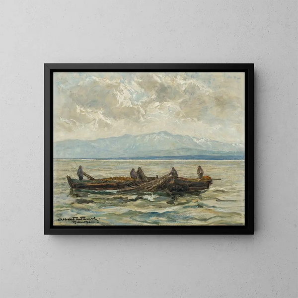 Pescatore del lago di Costanza - Albert Wenk — quadro incorniciato alla parete