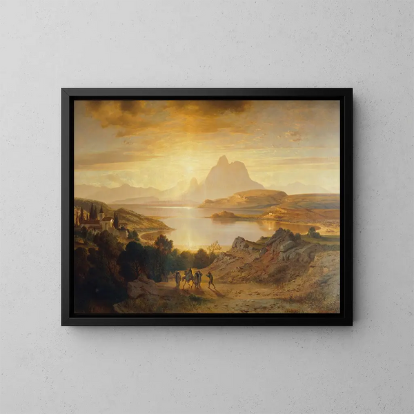 Lago di Lugano - Albert Zimmermann — quadro incorniciato alla parete