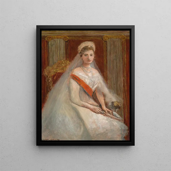 Ritratto dell'imperatrice Alexandra Fjodorovna - Albert von Keller — quadro incorniciato alla parete