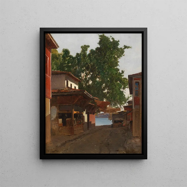 Beicos, via tra Beicos e il Bosforo, Istanbul - Alberto Pasini — quadro incorniciato alla parete