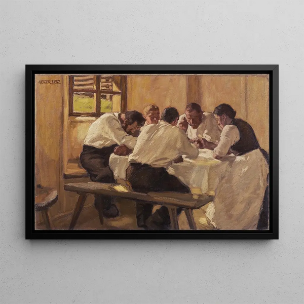Déjeuner La Soupe Version II - Albin Egger-Lienz — quadro incorniciato alla parete