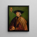 Ritratto di Massimiliano I - Albrecht Dürer — quadro incorniciato alla parete