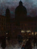 Wittelsbacher Platz a Monaco di Baviera di notte - Aleksander Gierymski — vista dell’opera
