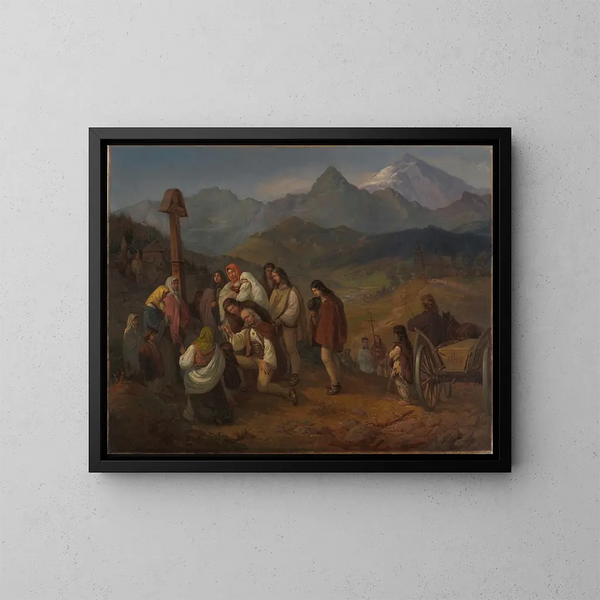 Le funerali di un Highlander - Aleksander Kotsis — quadro incorniciato alla parete
