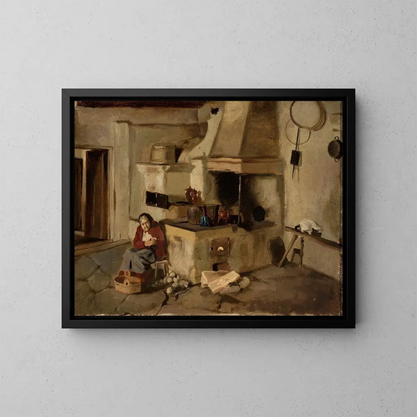 Interno di cucina - Aleksander Kotsis — quadro incorniciato alla parete