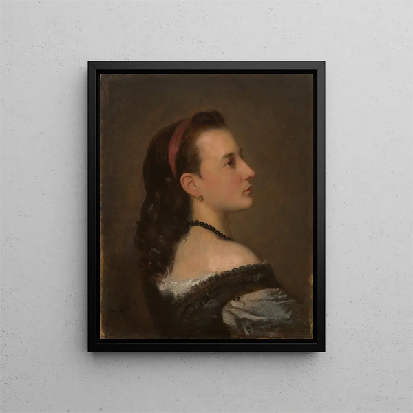 Ritratto di una giovane donna - Aleksander Kotsis — quadro incorniciato alla parete