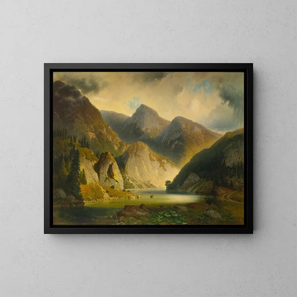 Un lago alpino - Aleksander Swieszewski — quadro incorniciato alla parete