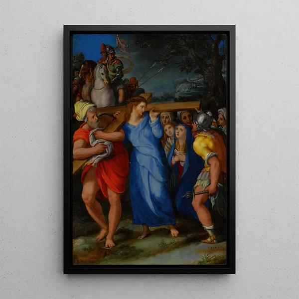 Il Cristo portando la croce - Alessandro Allori — quadro incorniciato alla parete