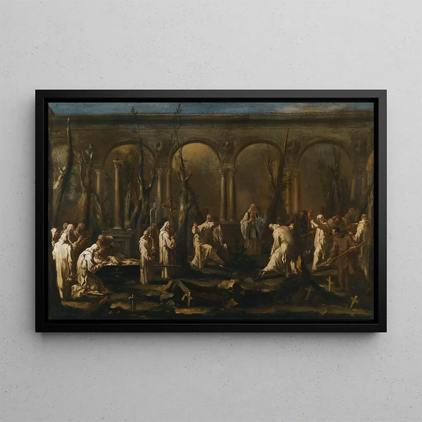 L'Enterrement d'un moine - Alessandro Magnasco — quadro incorniciato alla parete