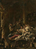 Giocatori di carte accanto al fuoco - Alessandro Magnasco — vista dell’opera