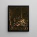 Giocatori di carte accanto al fuoco - Alessandro Magnasco — quadro incorniciato alla parete