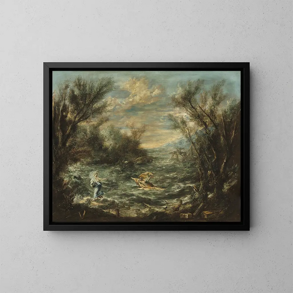 Il Cristo sul bordo del mare di Galilea - Alessandro Magnasco — quadro incorniciato alla parete