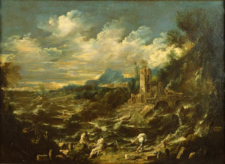 Paesaggio con mare tempestoso - Alessandro Magnasco — vista dell’opera