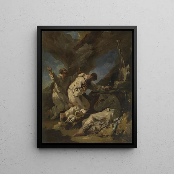Monaci in preghiera - Alessandro Magnasco — quadro incorniciato alla parete