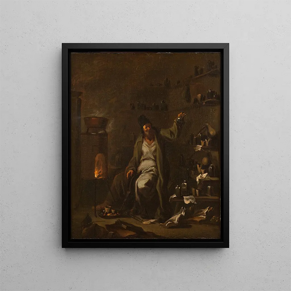 L'Alchimista - Alessandro Magnasco — quadro incorniciato alla parete