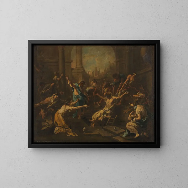 La risurrezione di Lazzaro - Alessandro Magnasco — quadro incorniciato alla parete