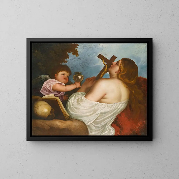La Madeleine penitente - Alessandro Varotari — quadro incorniciato alla parete
