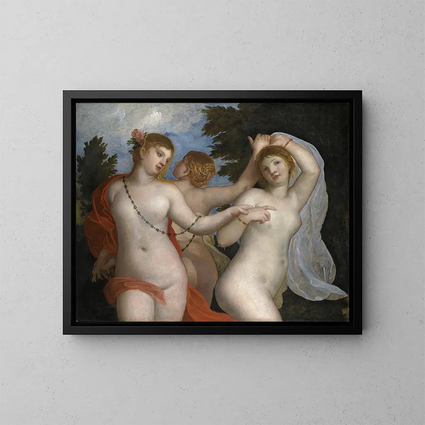 Le Tre Grazie - Alessandro Varotari — quadro incorniciato alla parete