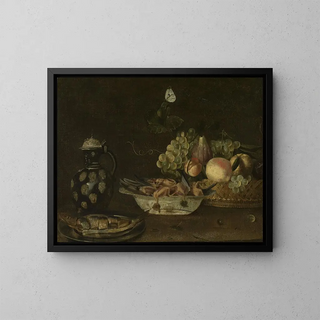Nature morte con aringa - Alexander Adriaenssen — quadro incorniciato alla parete