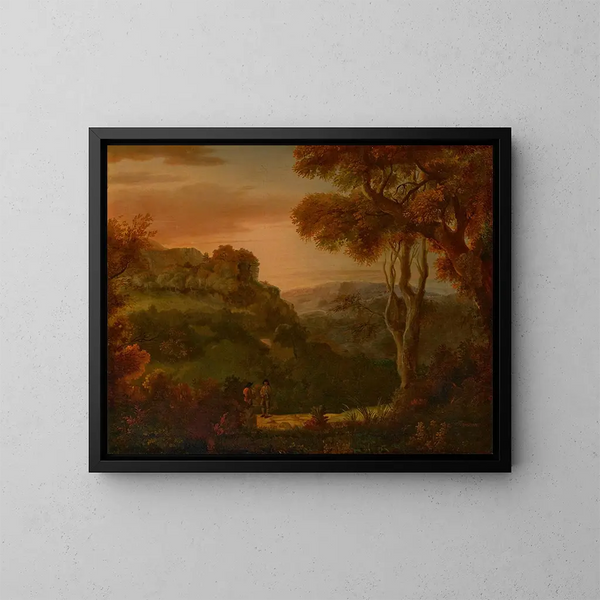 Una valle vicino a Matlock, Derbyshire - Alexander Cozens — quadro incorniciato alla parete