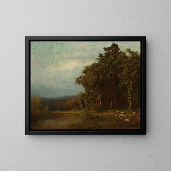 Bétail paissant en fin d'après-midi - Alexander Helwig Wyant — quadro incorniciato alla parete
